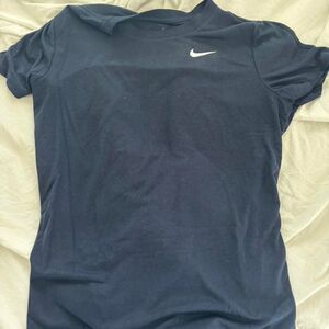 NIKE Running Athletic Women's Men's Navy Blue DriFit Cotton Medium T-shirt